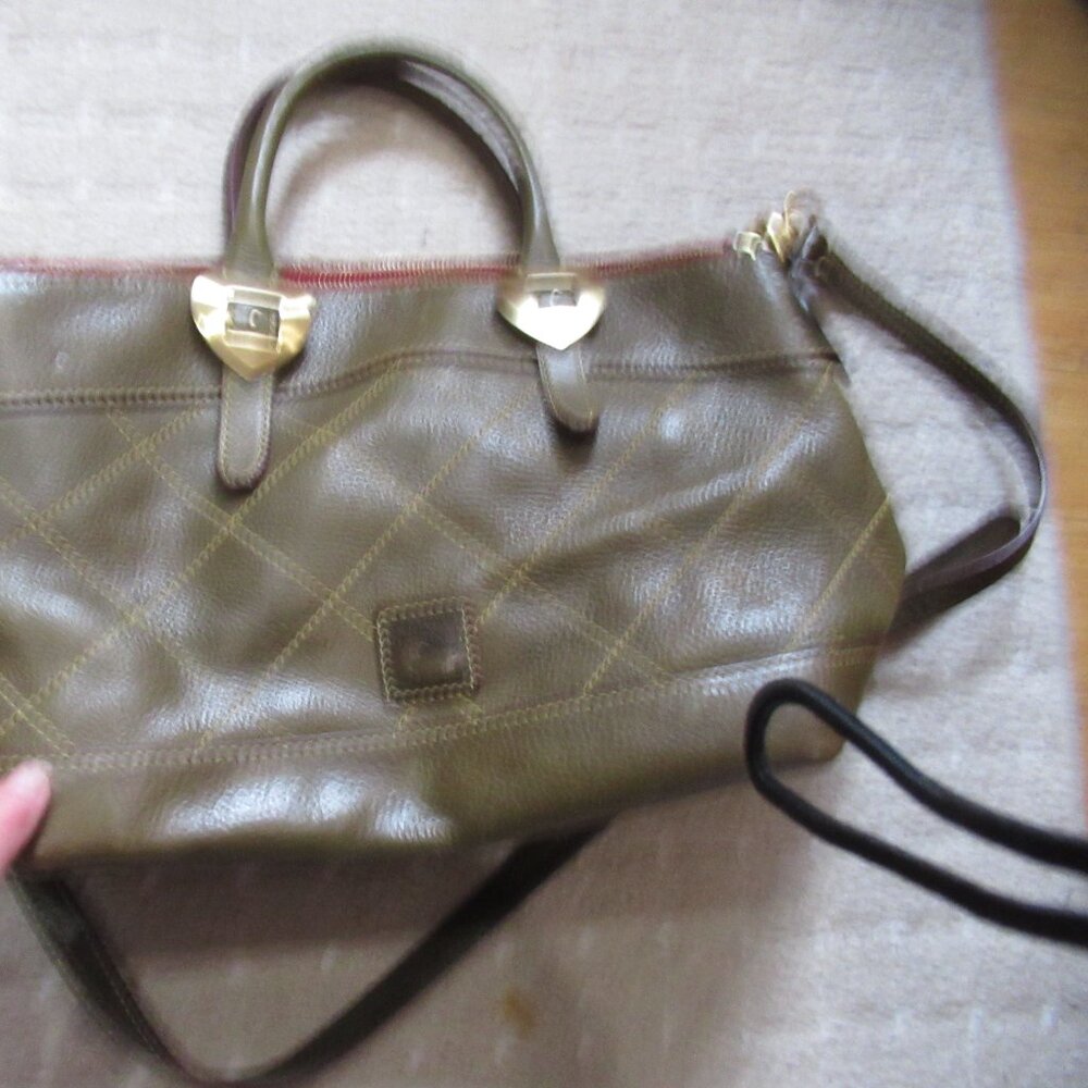 Dooney & Bourke olive green pebble Leather satchel purse handbag - Picture 8 of 12